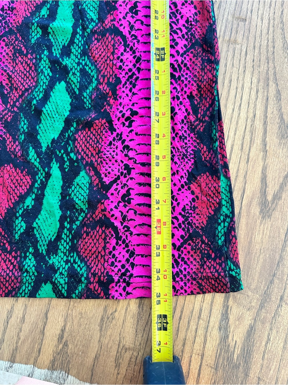 House of Holland Snake Print Pink Green Dress Sleeveless Jersey Bodycon Sz 6 - Picture 6 of 6